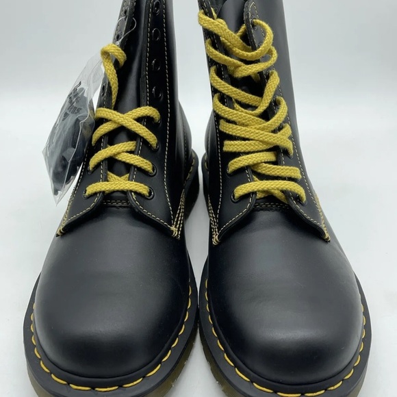 Dr. Martens 1460 Pascal Black/Dark Grey 8-Eye Smooth Leather Boots Mens Multi - Picture 3 of 6